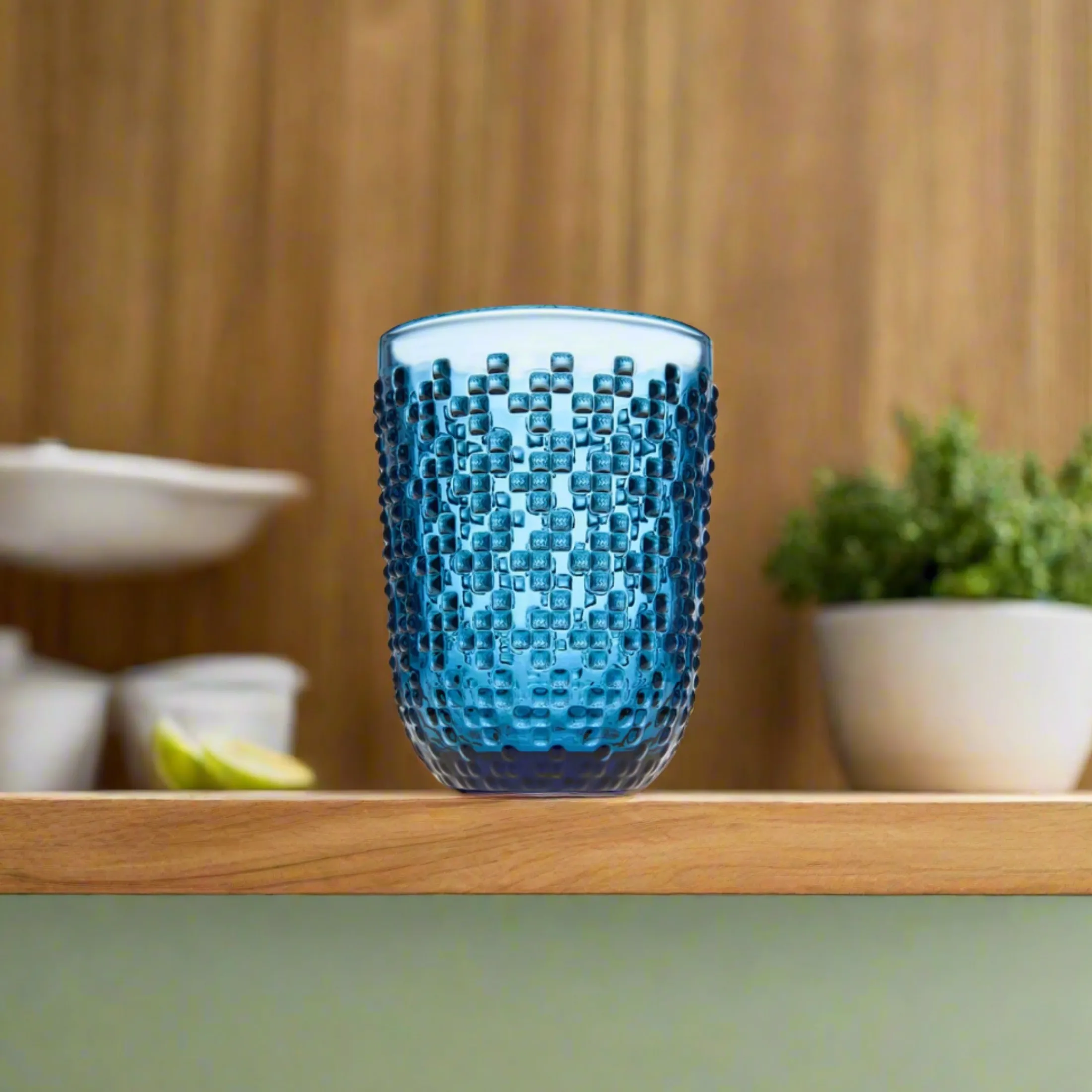 Alba Blue Double Old Fashion, Set of 4