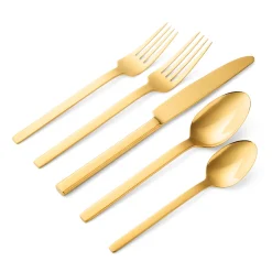 Atlas Mirrored Gold 18/0 Stainless Steel 20 Piece Flatware Set, Service For 4