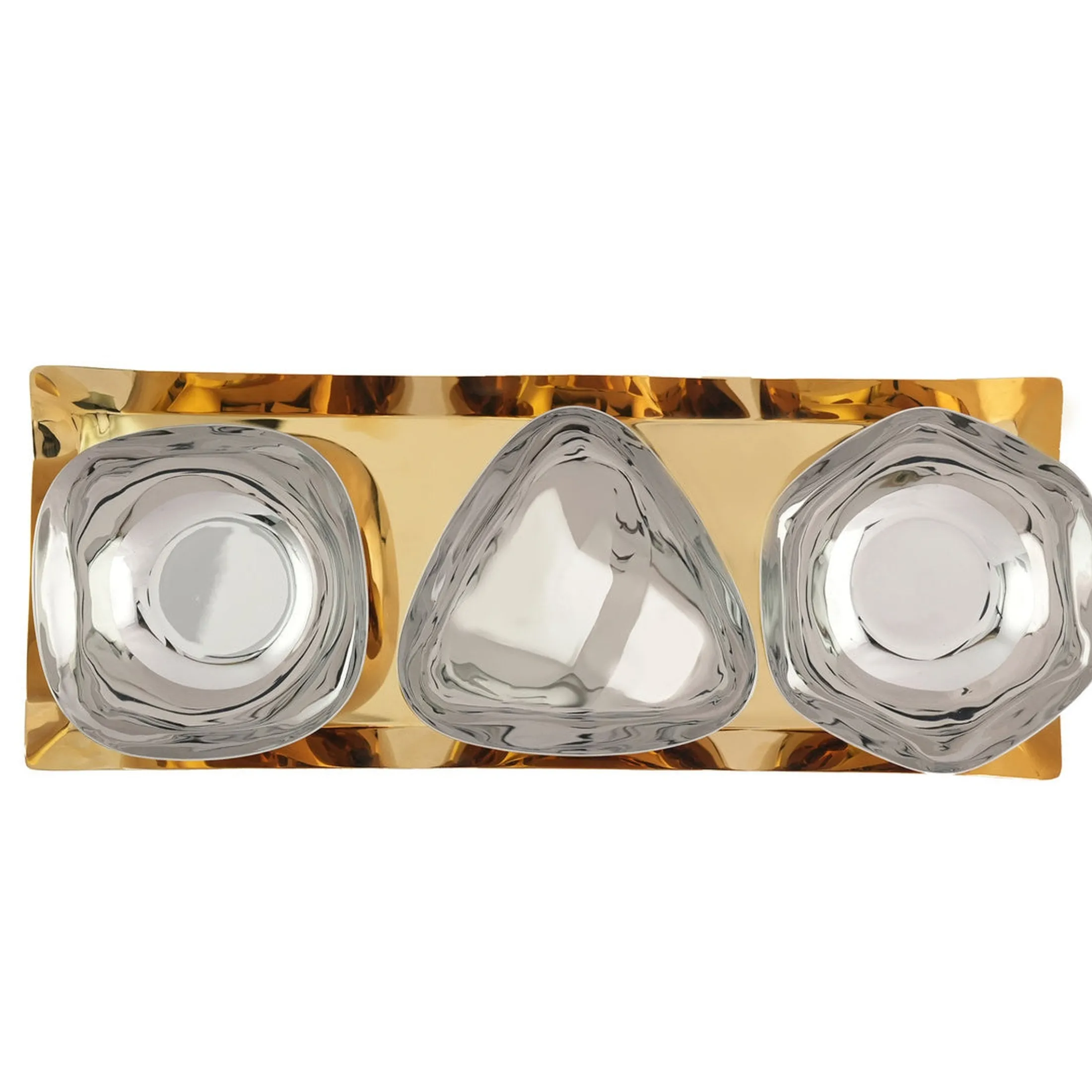 Auburn Gold Serving Tray & Appetizer Bowls