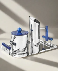 Azure Blue Resin & Stainless Steel Tray