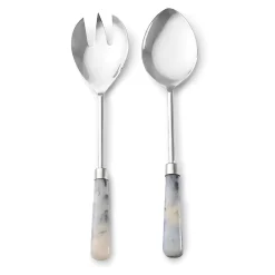 Azure Gloss Limestone Resin Salad Server Set