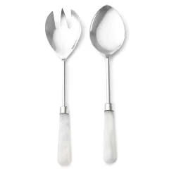 Azure Matte White Resin Salad Server Set