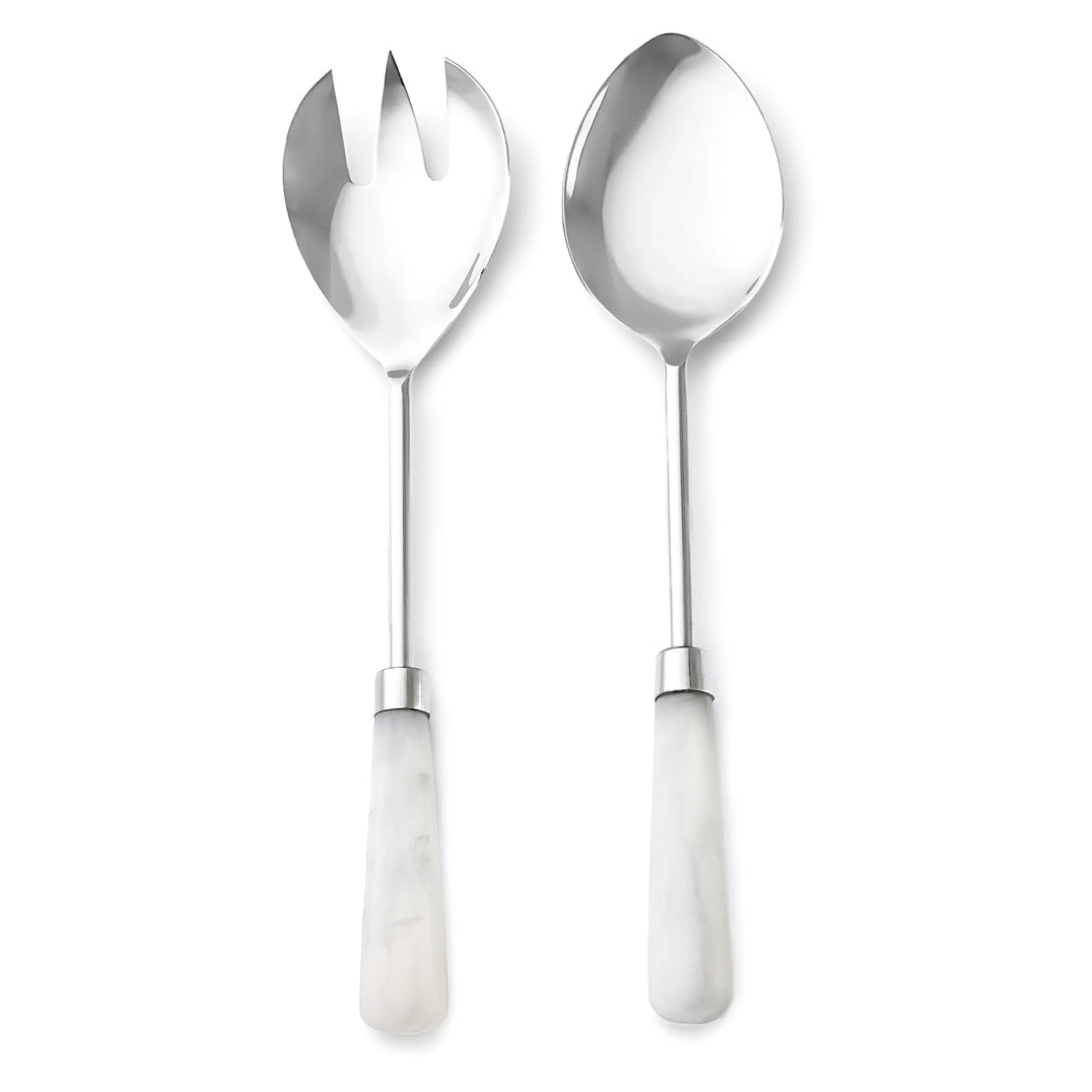 Azure Matte White Resin Salad Server Set