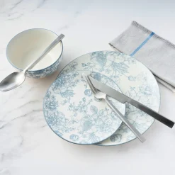 Banbury Grey Porcelain 12 Piece Dinnerware Set, Service For 4