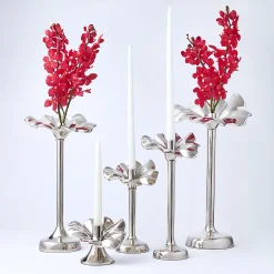Blossom Platinum Tapered Candle Holder 18.5