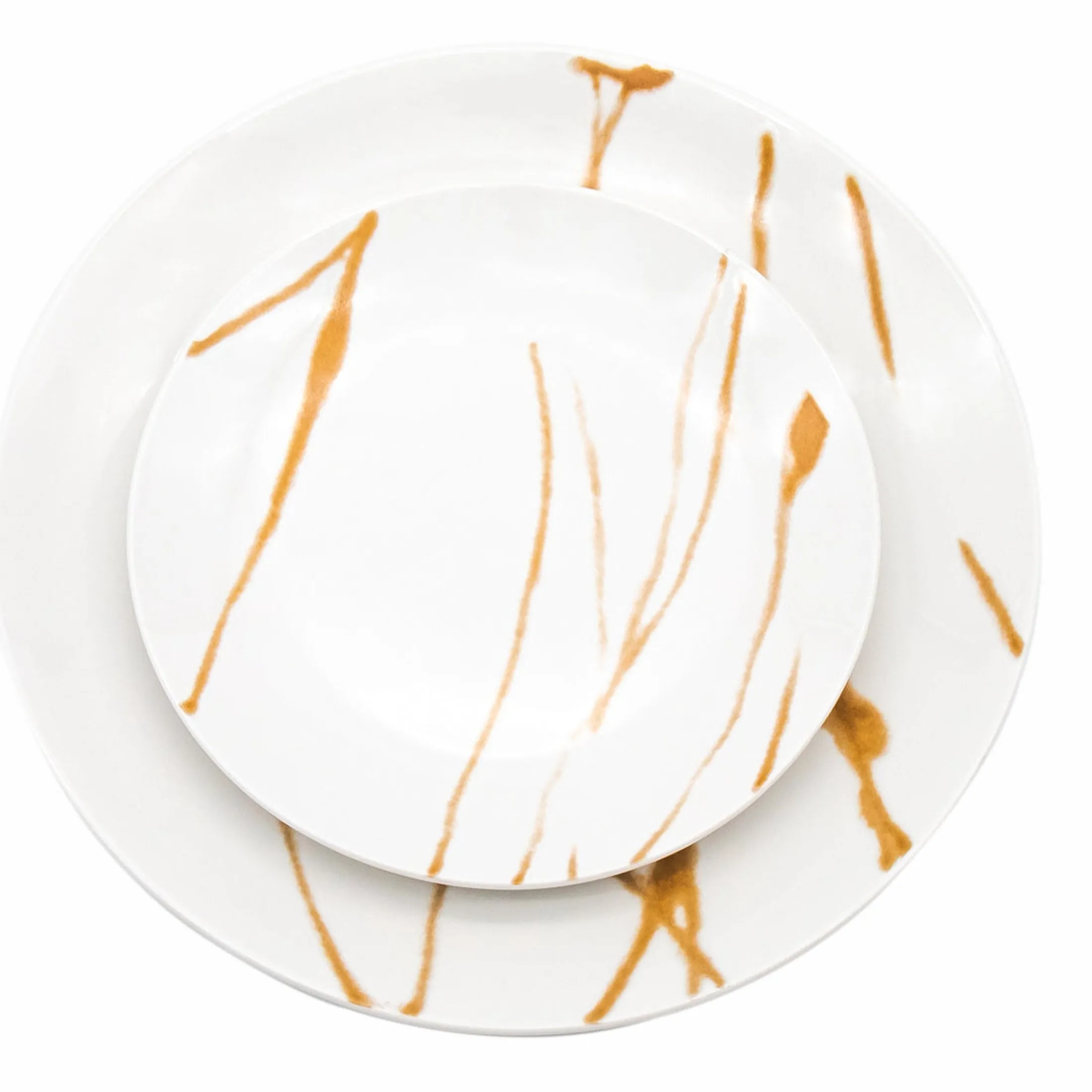 Boulon Gold Porcelain 12 Piece Dinnerware Set, Service For 4