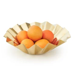 Cerro Gold Round Serving Bowl