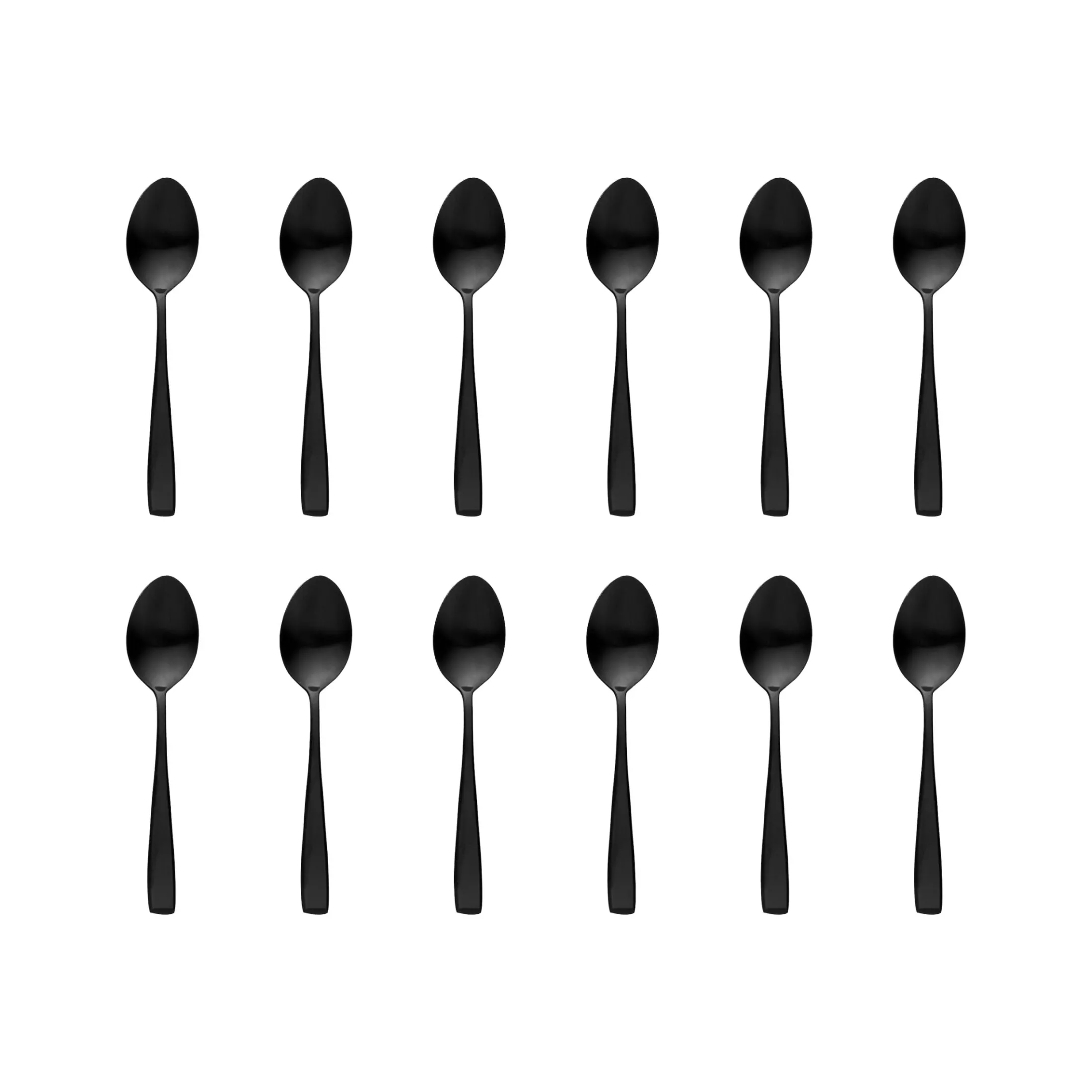 Chisel Matte Black 18/0 Stainless Steel Teaspoon, Set of 12