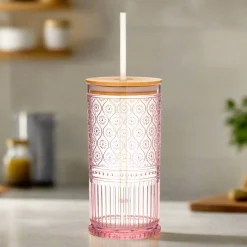 Claro Acrylic Pink Travel Tumbler, Set of 4