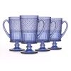 Claro Blue Footed Coffee Mug, Set of 4
