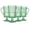 Claro Green Footed Coffee Mug, Set of 4