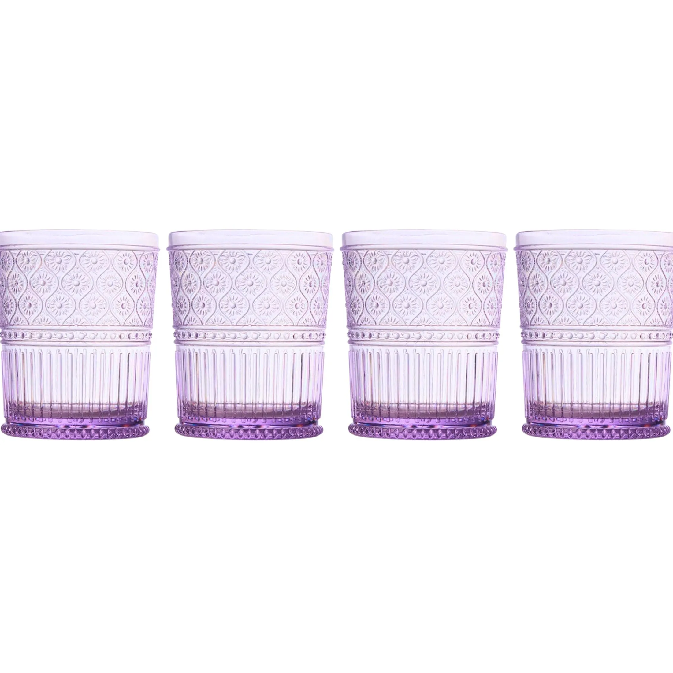 Claro Lavender Acrylic Double Old Fashion, Set of 4