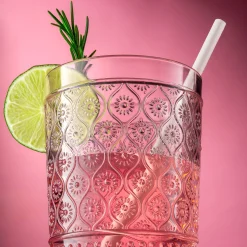 Claro Pink Acrylic Highball & Double Old Fashion, Set of 12