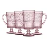 Claro Pink Footed Coffee Mug, Set of 4