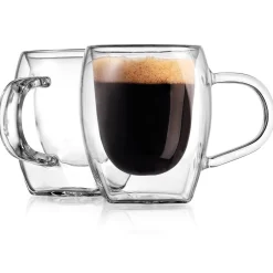 Contessa Espresso Double Wall Mug, Set of 2