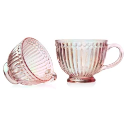 Cosmic Pink Luster Oversized Coffee Mug, Set of 2