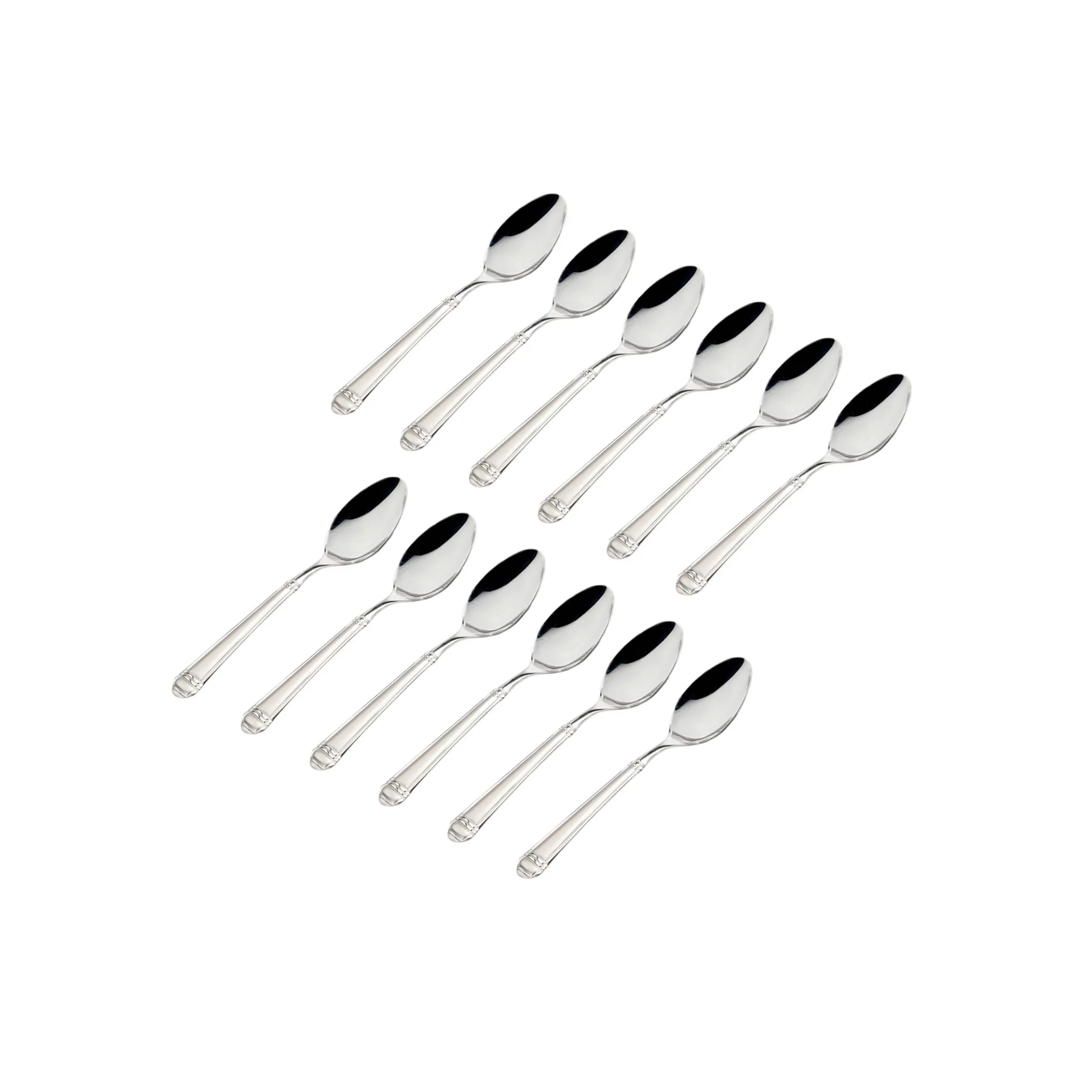 Crete Sandblast Mirrored 18/0 Stainless Steel Teaspoon, Set of 12