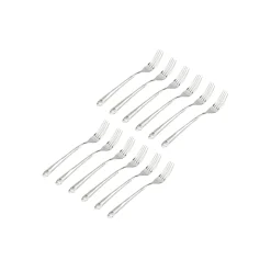 Crete Sandblasted Mirrored 18/0 Stainless Steel Salad Fork, Set of 12