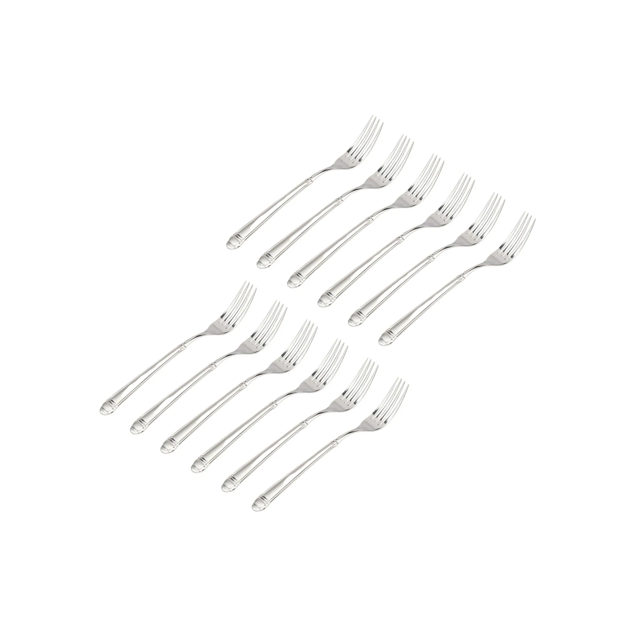 Crete Sandblasted Mirrored 18/0 Stainless Steel Salad Fork, Set of 12