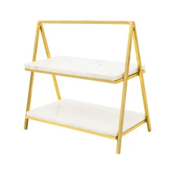 Doux Marble Two Tier Serving Stand