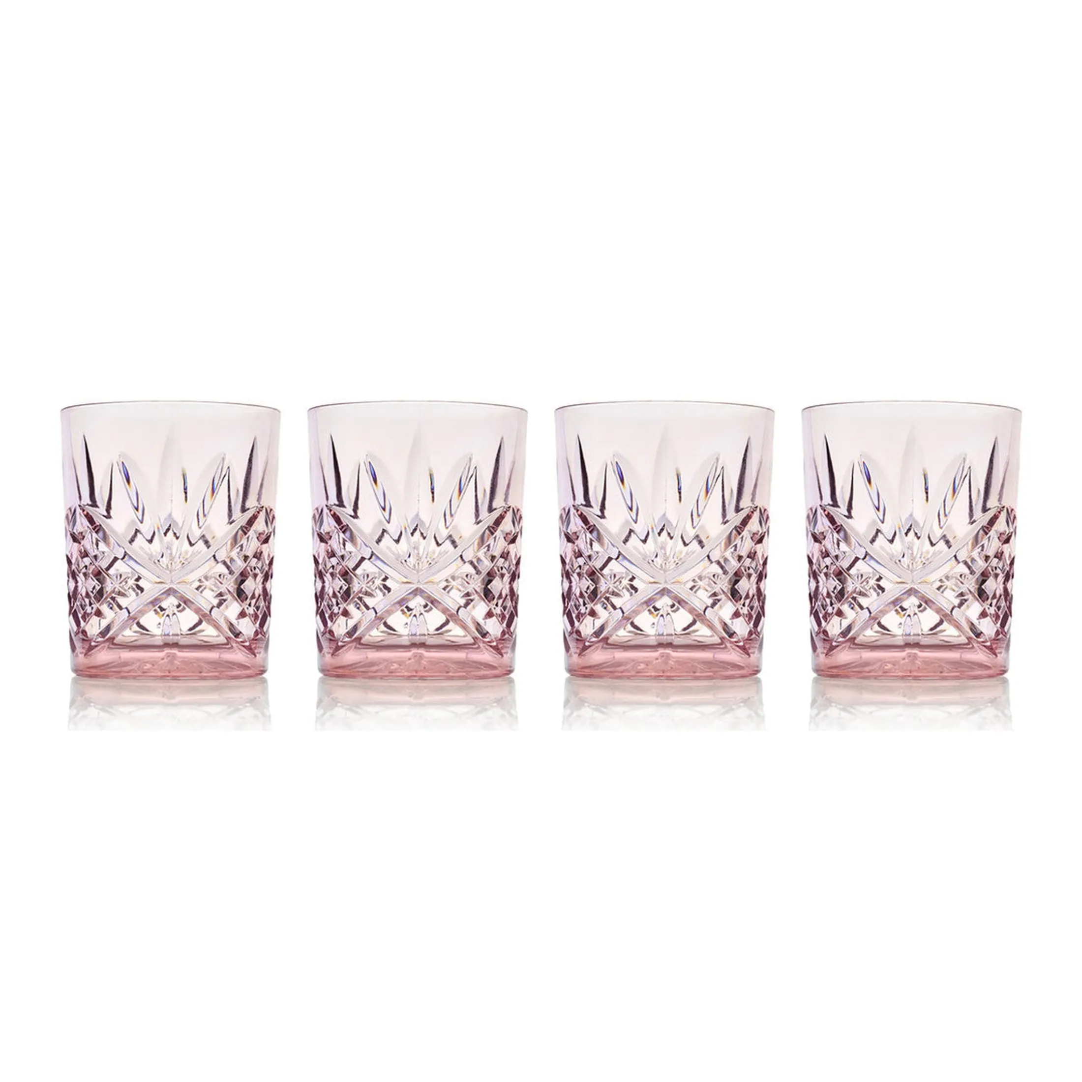 Dublin Acrylic Blush Double Old Fashion, Set of 4