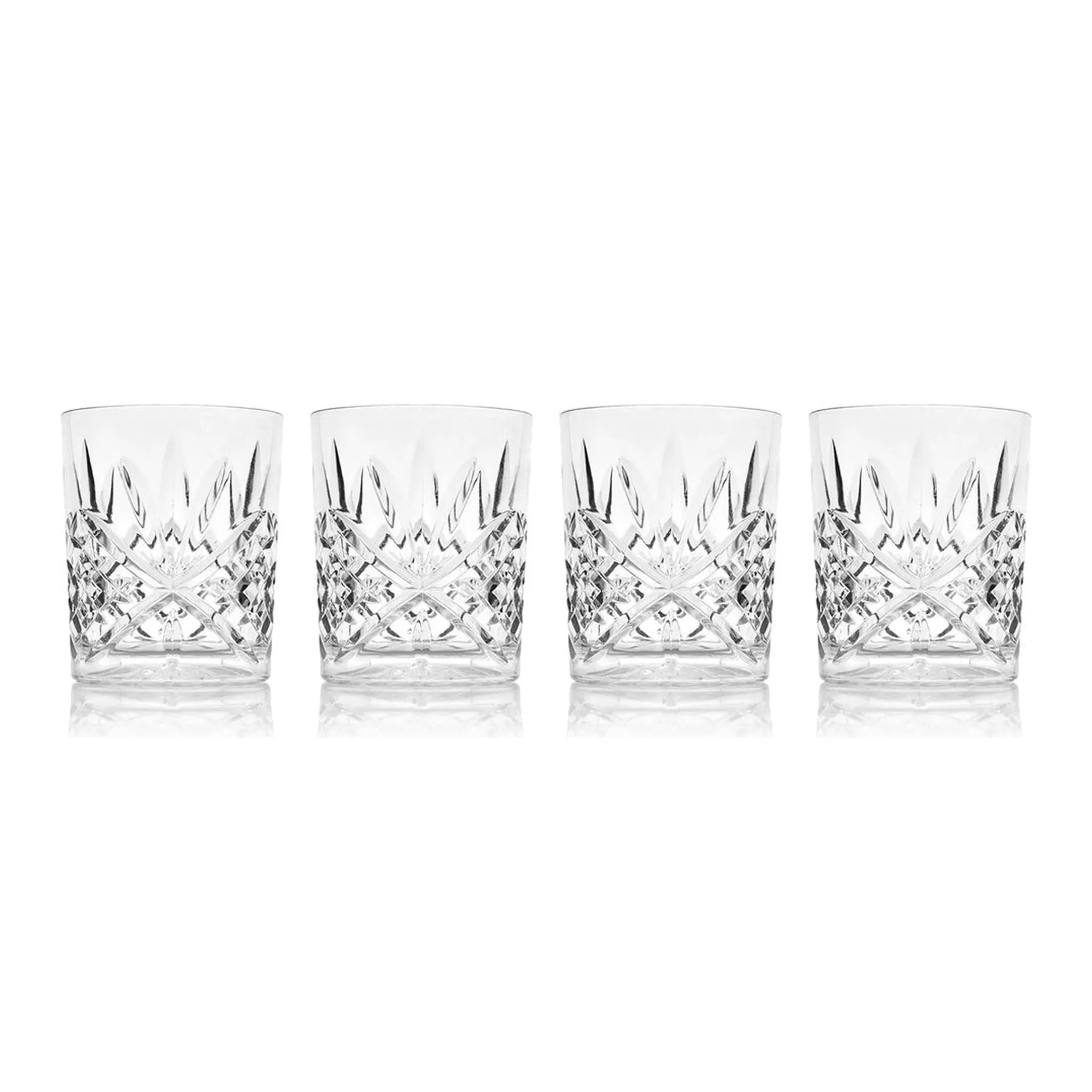 Dublin Acrylic Clear Double Old Fashion, Set of 4