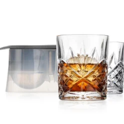 Dublin Crystal 3 Piece Double Old Fashion Chiller Set