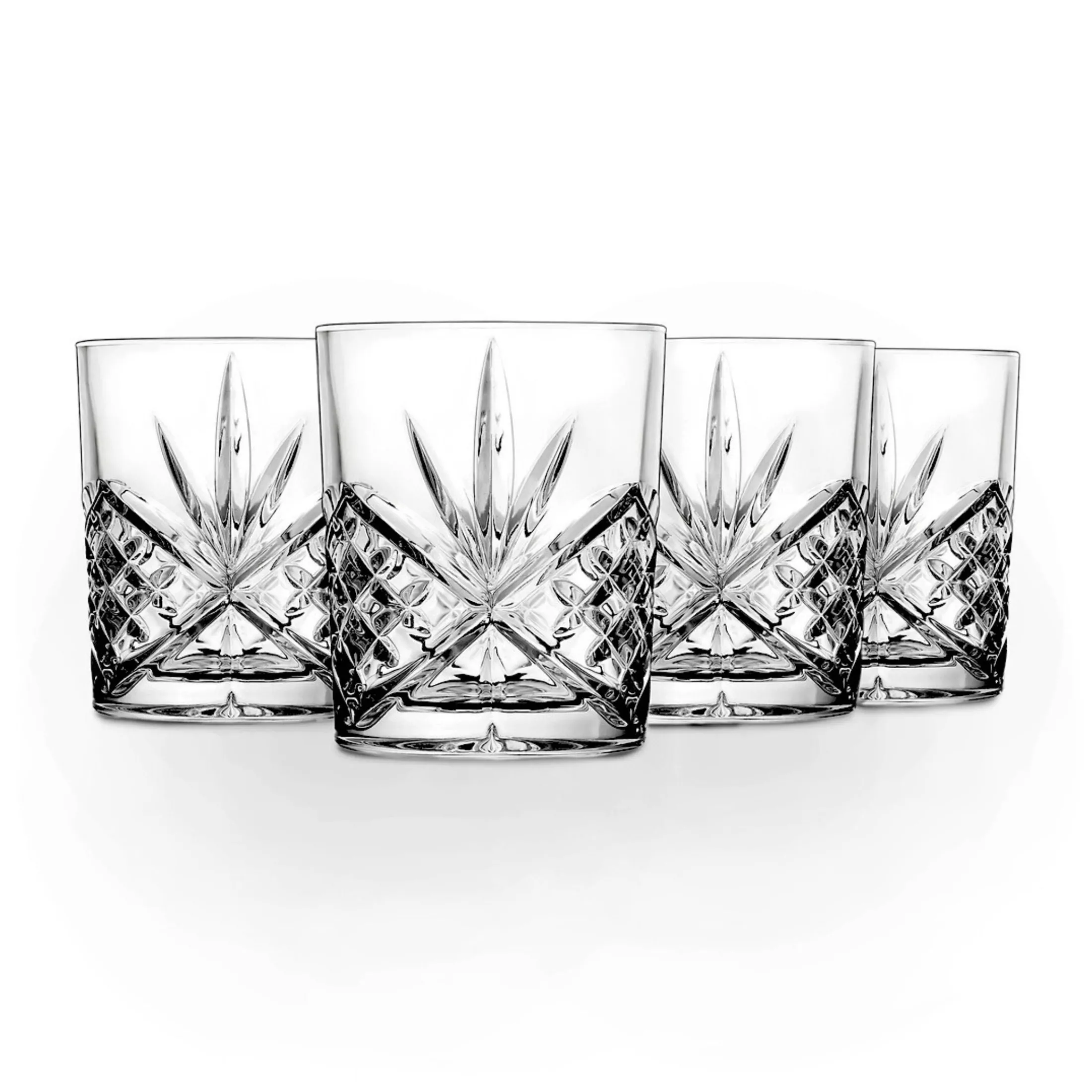Dublin Crystal 12 Piece Double Old Fashion, Goblet, & Highball Glassware Set