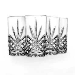 Dublin Crystal 12 Piece Double Old Fashion, Goblet, & Highball Glassware Set