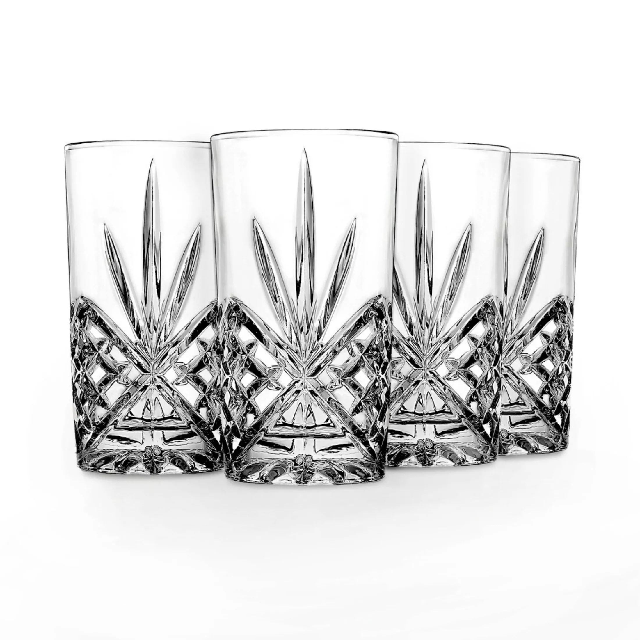 Dublin Crystal 12 Piece Double Old Fashion, Goblet, & Highball Glassware Set