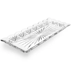 Dublin Crystal 4 Piece Scalloped Appetizer Server Set