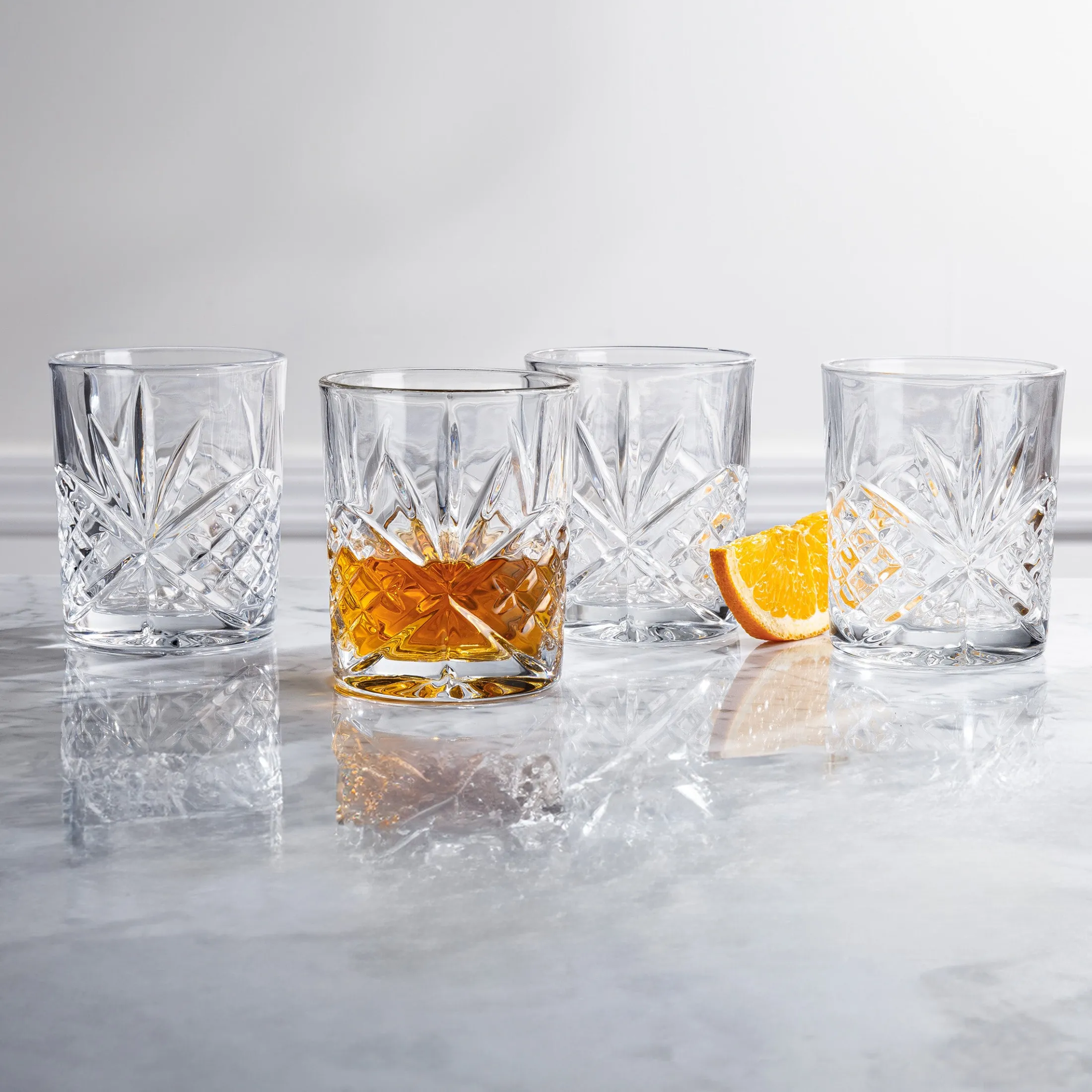 Dublin Crystal Double Old Fashion, Set of 4