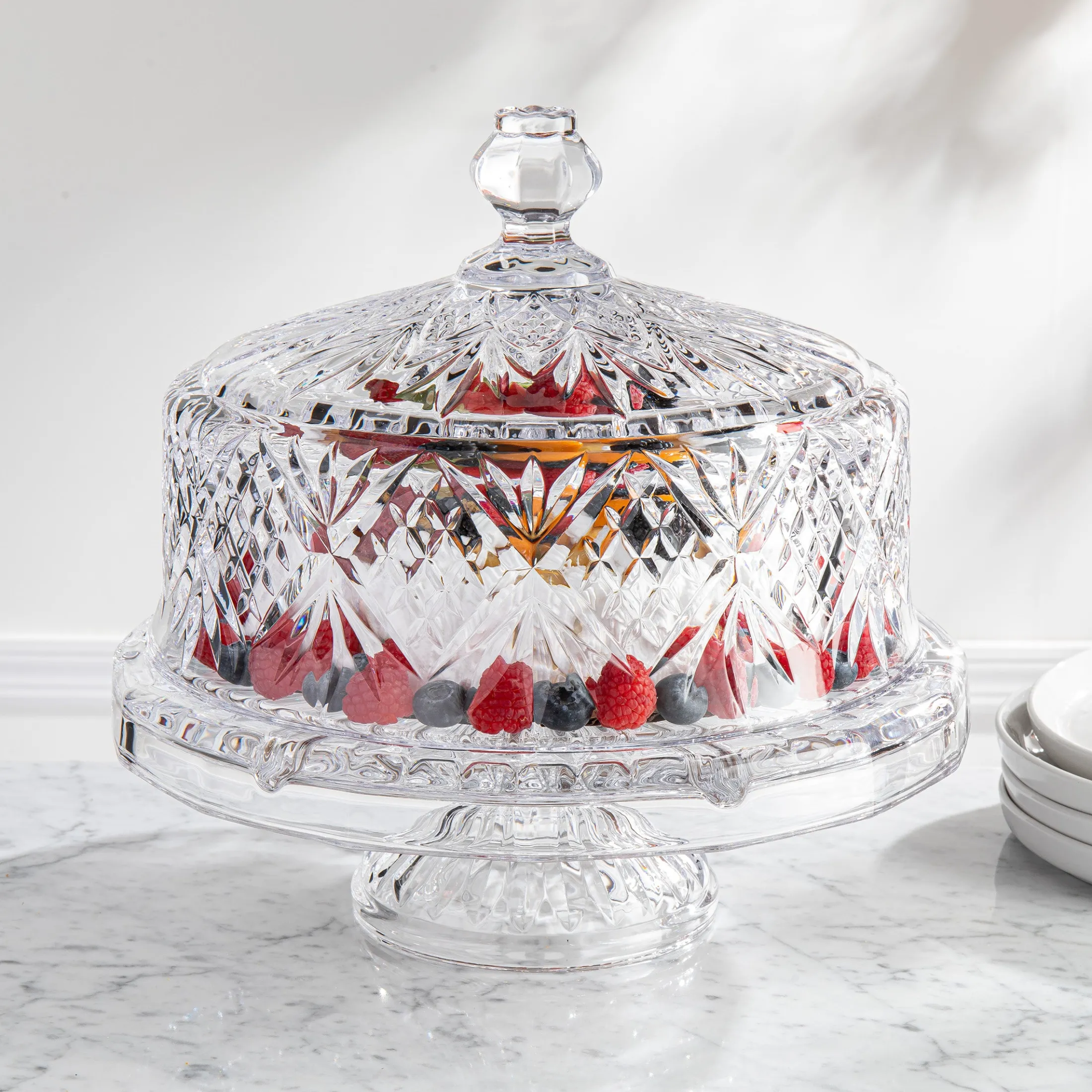 Dublin Crystal Footed Cake Dome