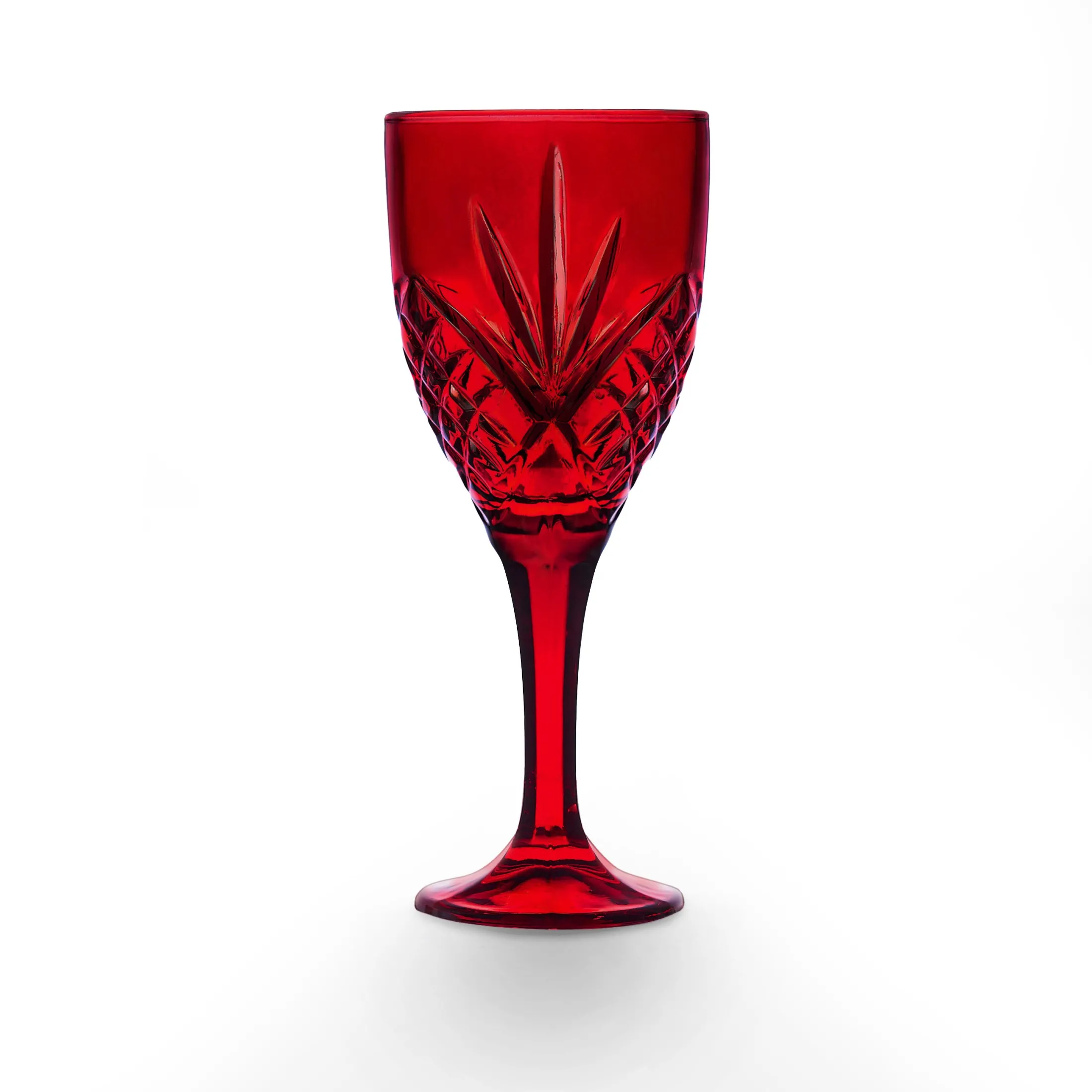 Dublin Crystal Red Goblet, Set of 4