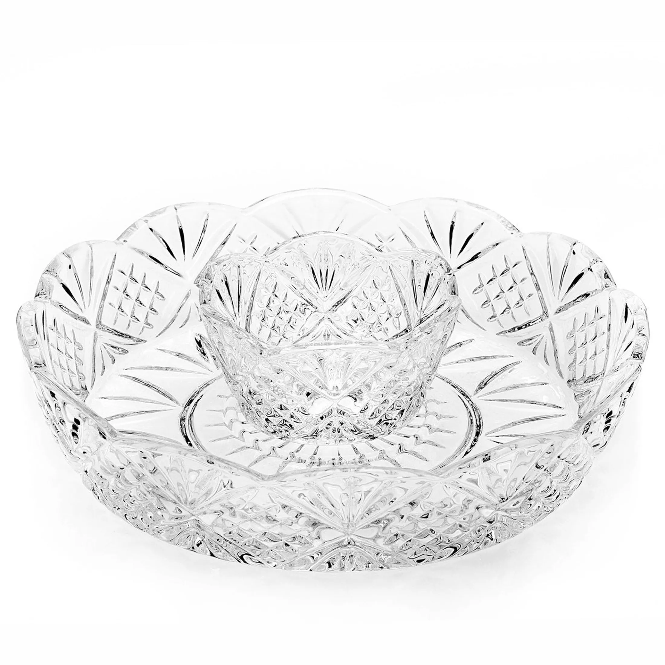 Dublin Crystal Scalloped Mini Chip & Dip