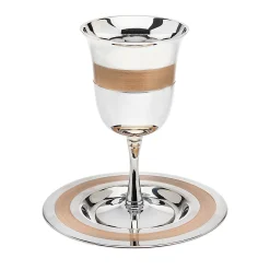 Gold Stripe Kiddush Set
