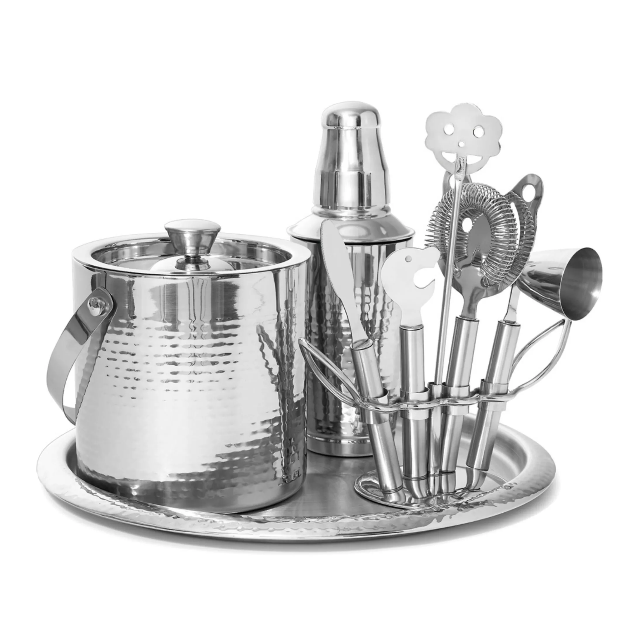 Hammered 9 Piece Bar Tool Set