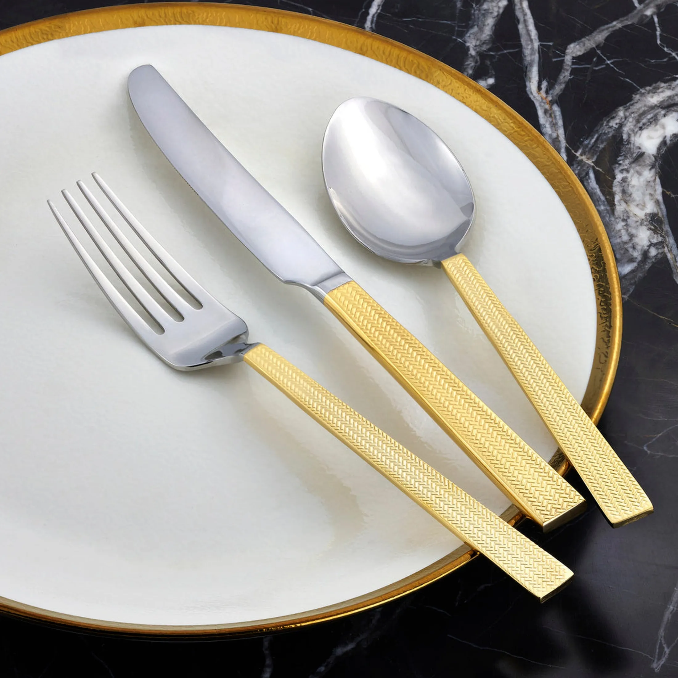 Harrington 18/10 Gold 20 Piece Flatware Set, Service For 4