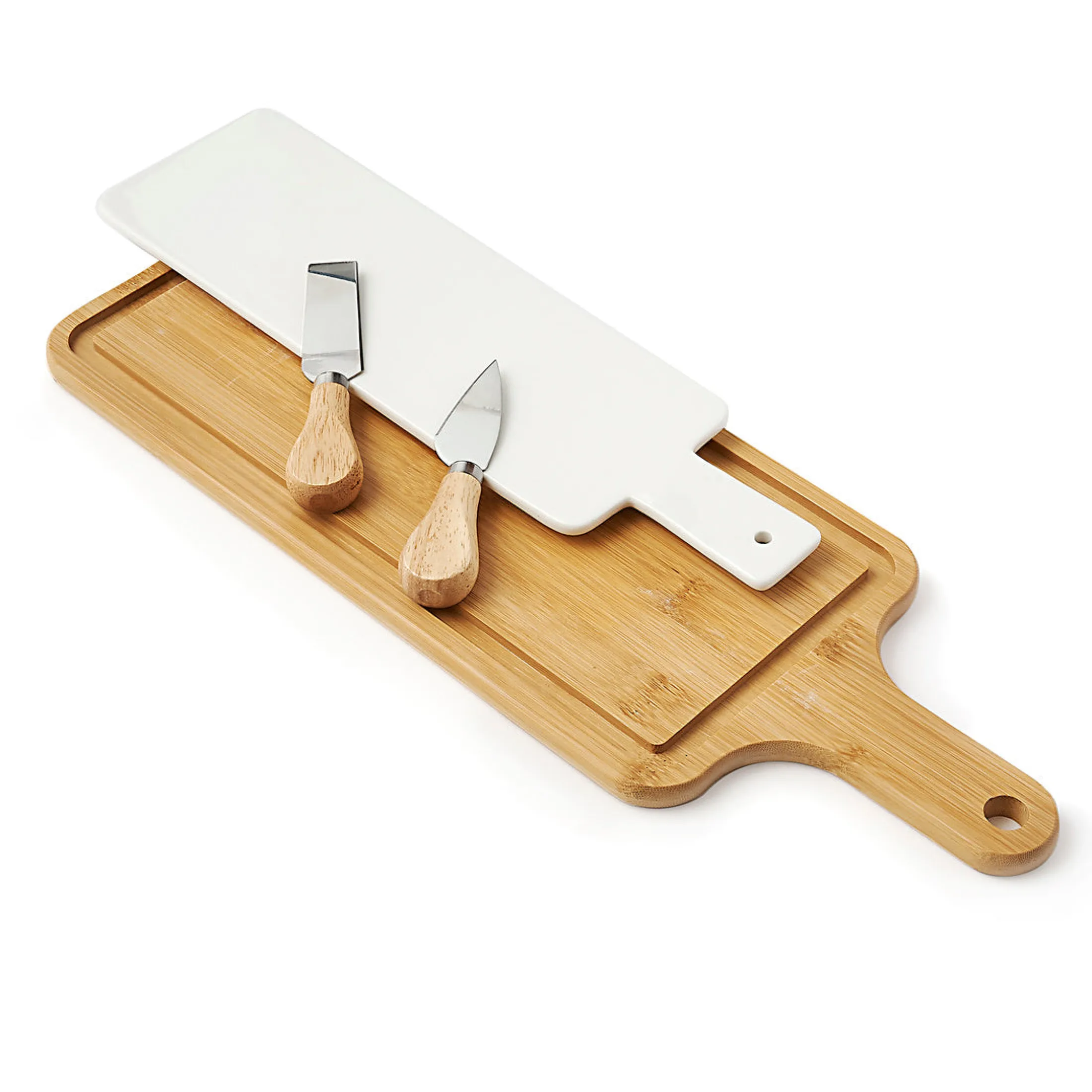 Jumelle Double Cheese Board Set with Cheese Knife