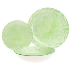 Laura Green Porcelain 12 Piece Dinnerware Set, Service For 4