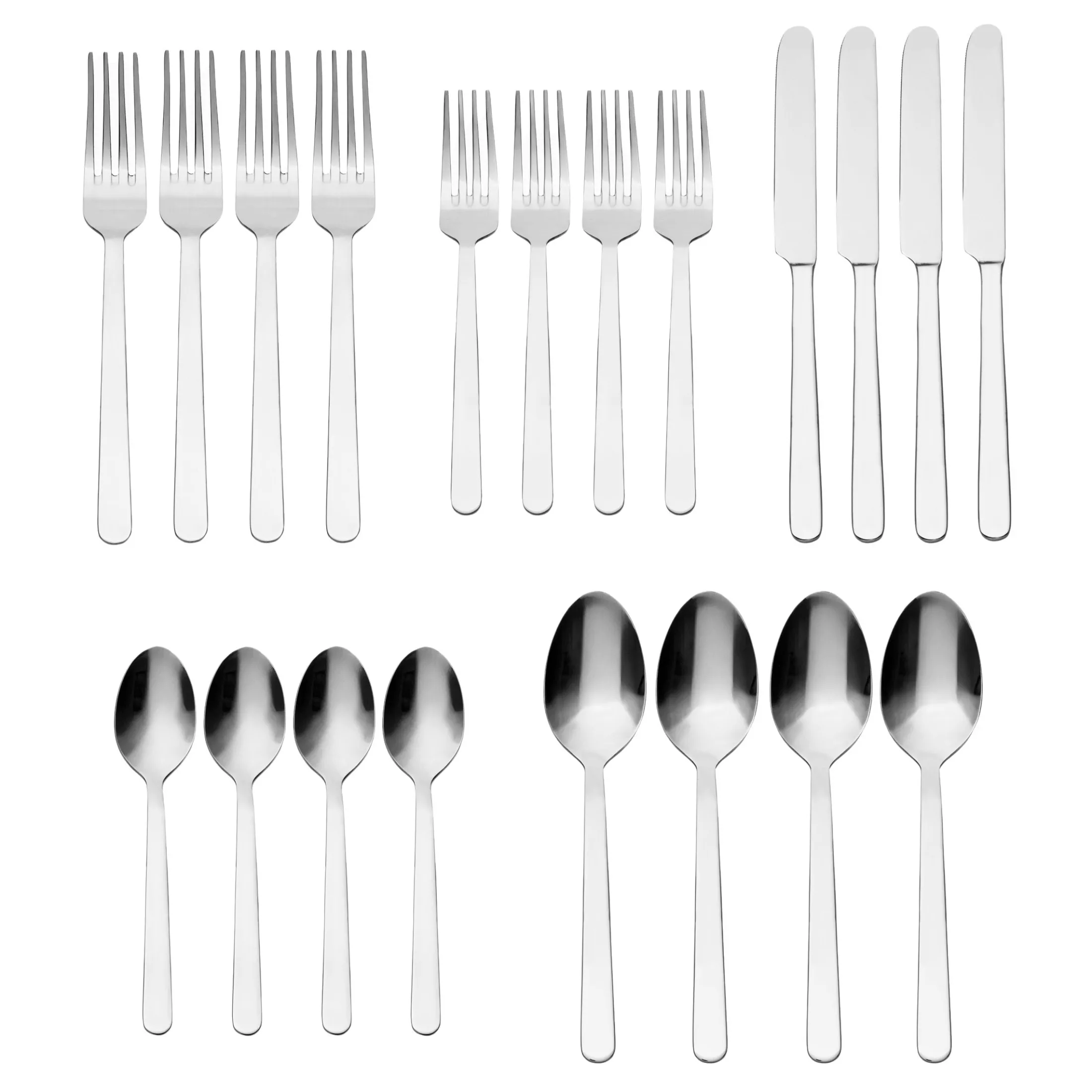 Lola Mirrored 18/0 Stainless Steel 20 Piece Flatware Set, Service For 4
