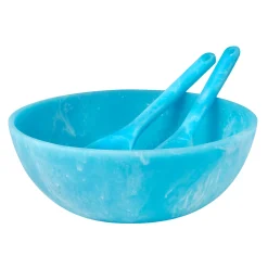 Lucente Resin Matte Blue Salad Bowl