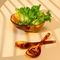 Lucente Tortoise Shell Resin Scalloped Salad Bowl
