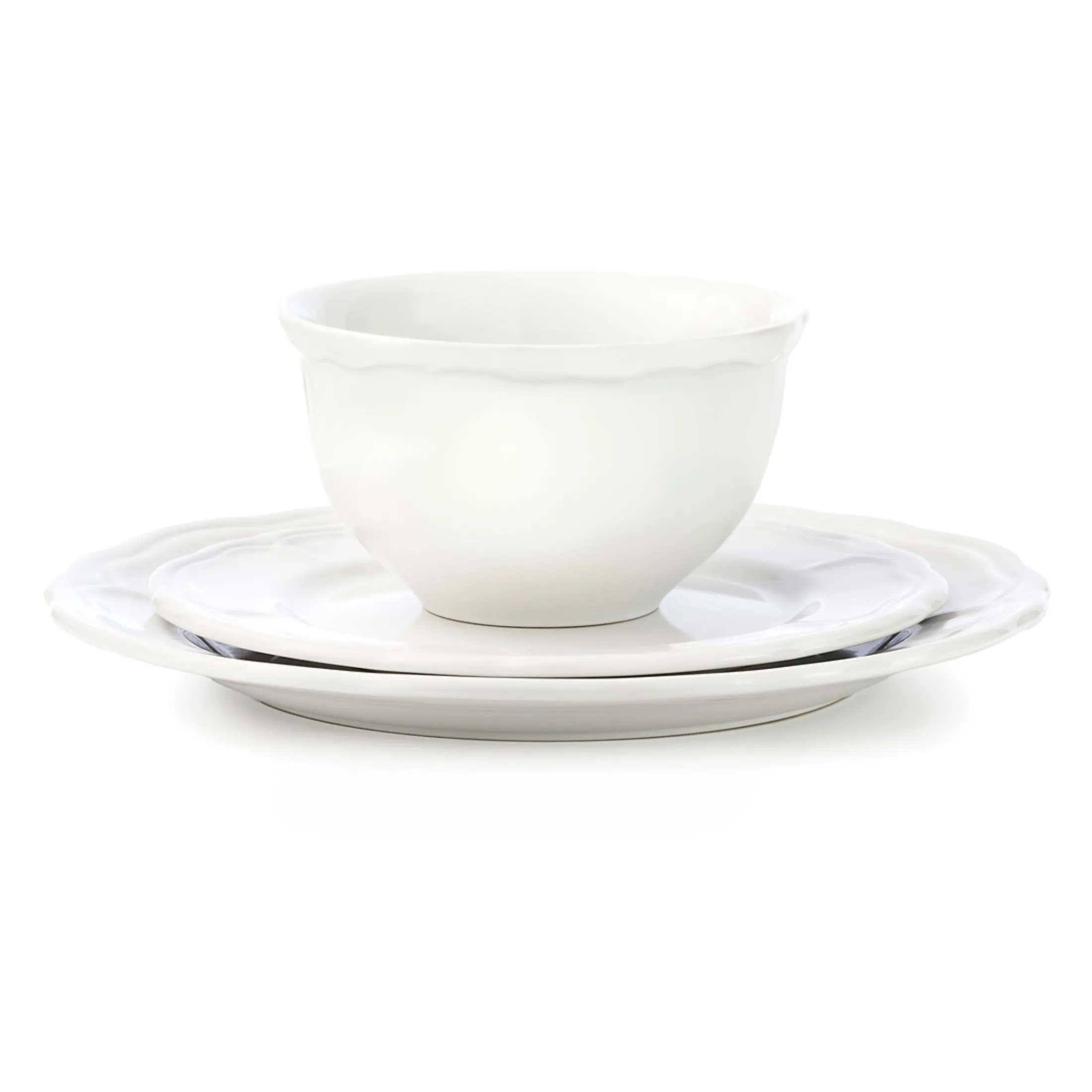 Madison White Stoneware 12 Piece Dinnerware Set, Service for 4
