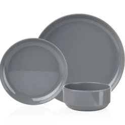 Marbella Grey Stacking Melamine Dinner Plate, Set of 4