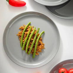 Marbella Grey Stacking Melamine Salad Plate, Set of 4