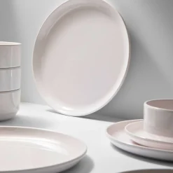 Marbella White Stacking Melamine Dinner Plate, Set of 4