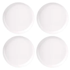 Marbella White Stacking Melamine Dinner Plate, Set of 4