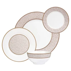 Mossaic Bone China 16 Piece Dinnerware Set, Service for 4