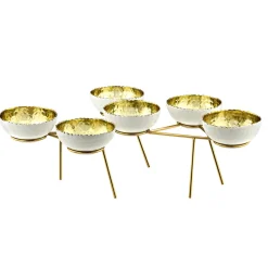 Munro White & Gold Hammered Appetizer Server